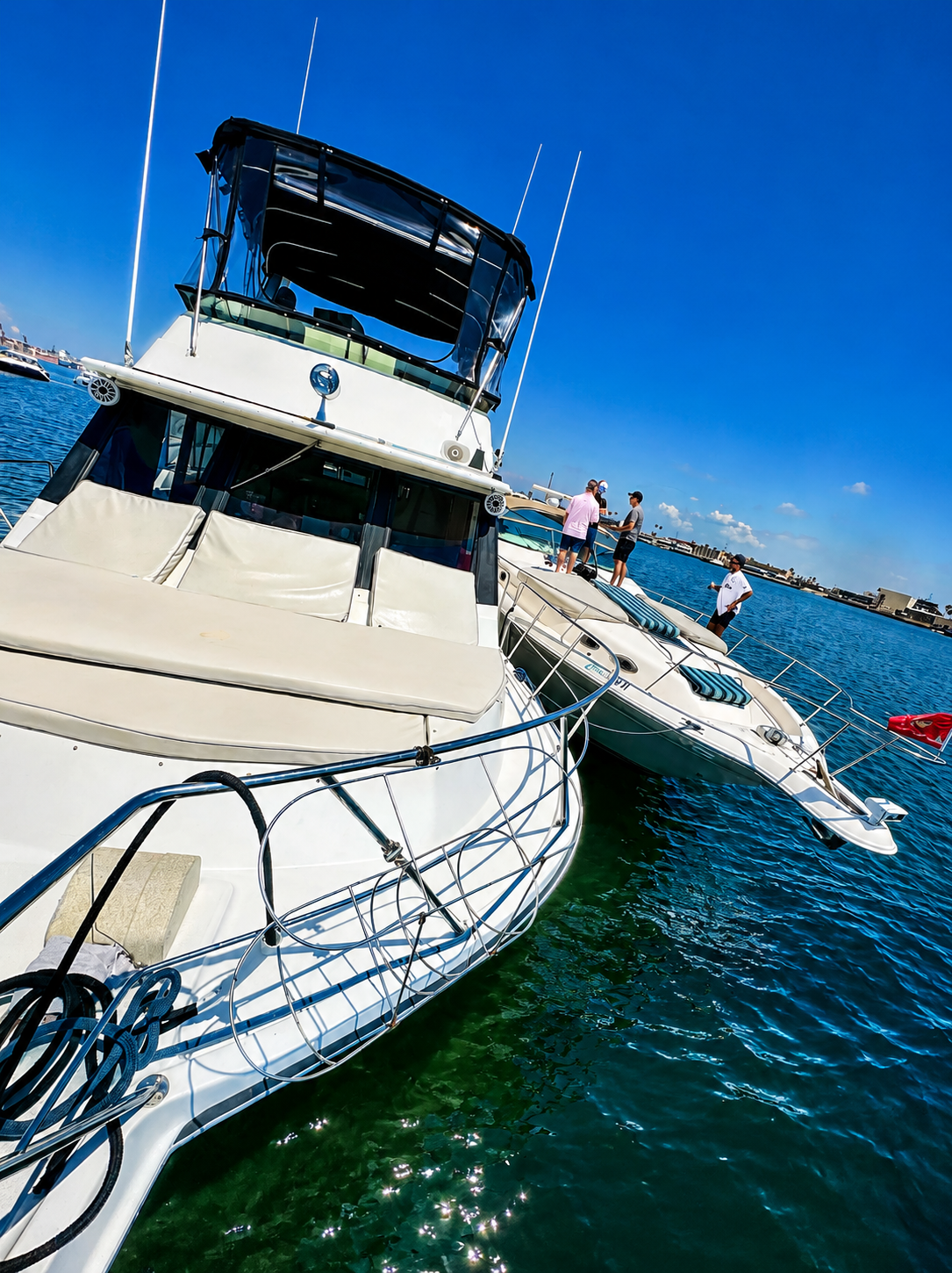 Boat rental San Diego — Paradise Party Yacht docked at Sunroad Marina Harbor Island Drive